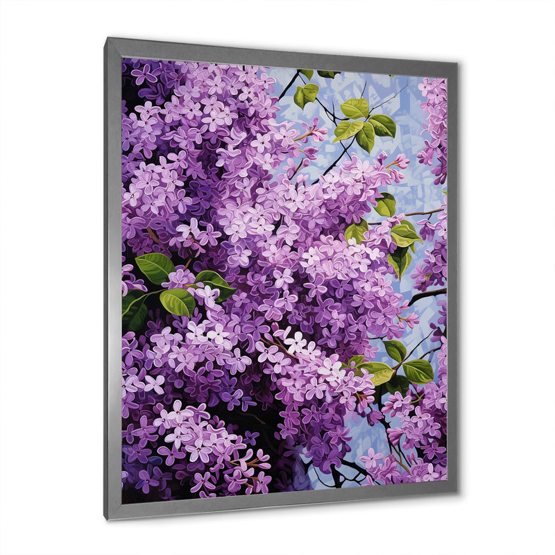 Lilas, minimalisme, rêve sur toile, H 32 po x l 24 po x P 1 po, Cadre simple argenté