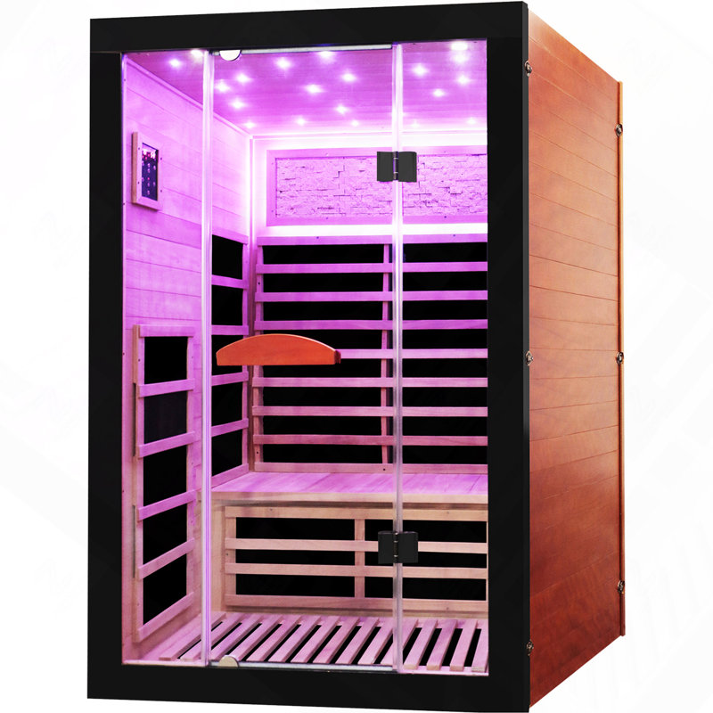 2-Person Okoume Wood Far-Infrared Home Sauna Cabin