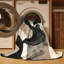 Tapis arc moderne gris élégant et lavable à la machine Wynsum-535672160