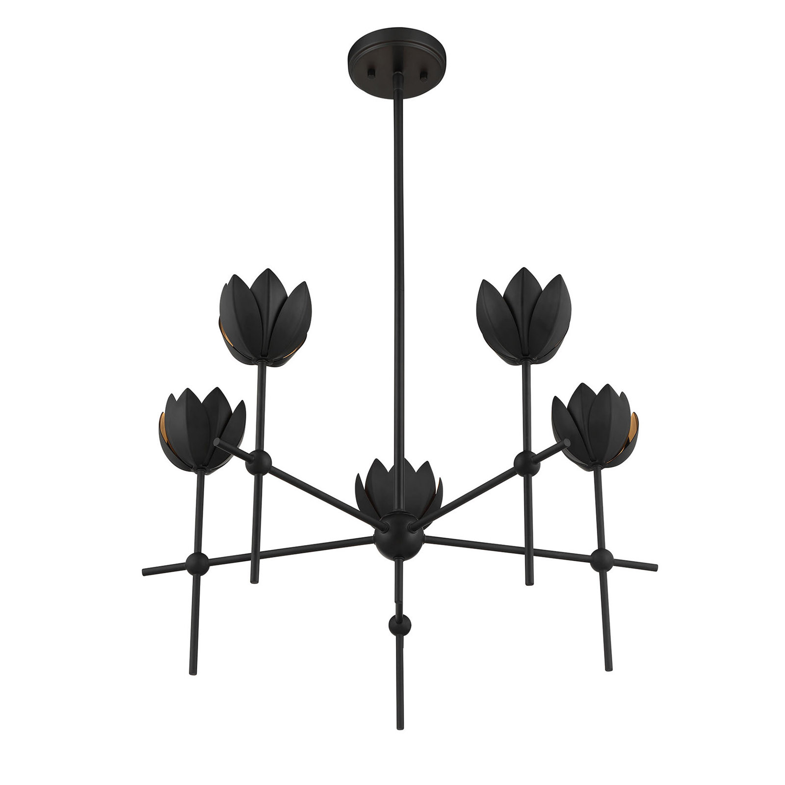 Bella 5-Light Chandelier, Matte Black