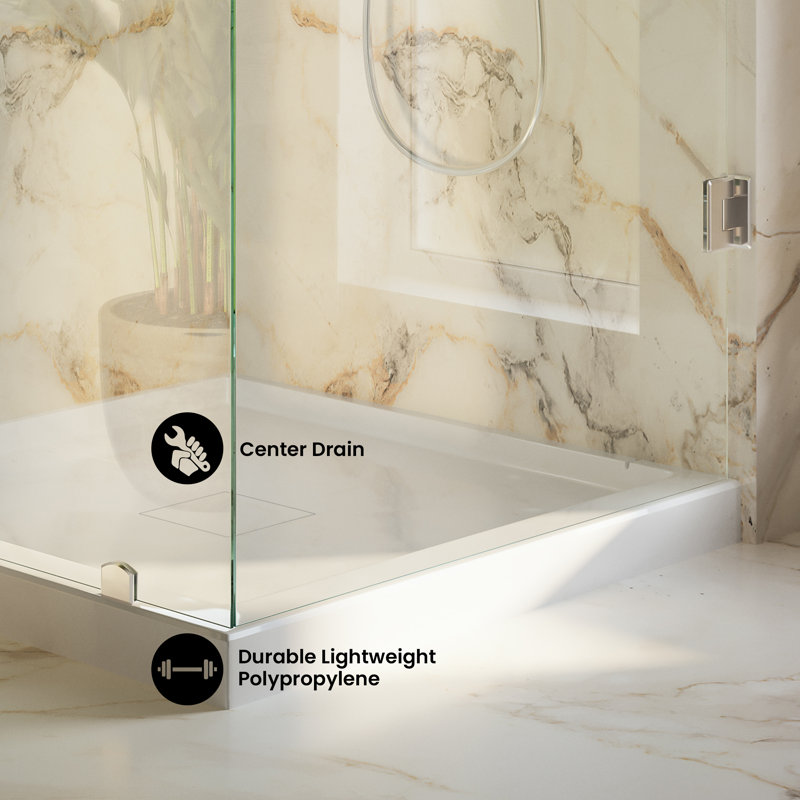 Base de bac de douche avec drain central Carlton Marquette 34 X 34