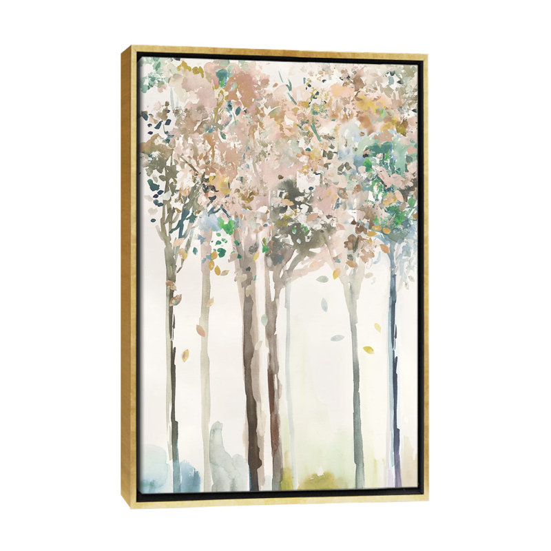 "Golden Trees II" par Allison Pearce, reproduction d’art, Toile encadrée d'or, H 26 po x l 18 po x 1,5 po, Pas de tapis