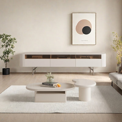 Meuble télé et table basse en bois de style simple