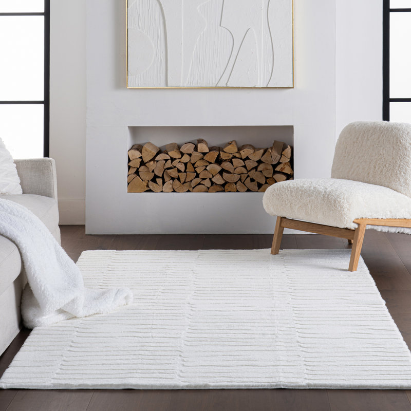  Tapis lavable Nivella, White, Rectangle de 5 pi x 8 pi