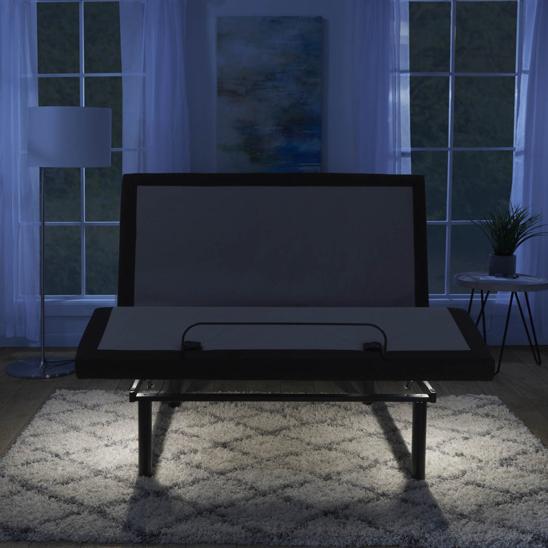 Clara Clark Massaging Zero Gravity, Zero Clearance Adjustable Bed with Wireless Remote, USB Ports & LED Lights, Twin XL