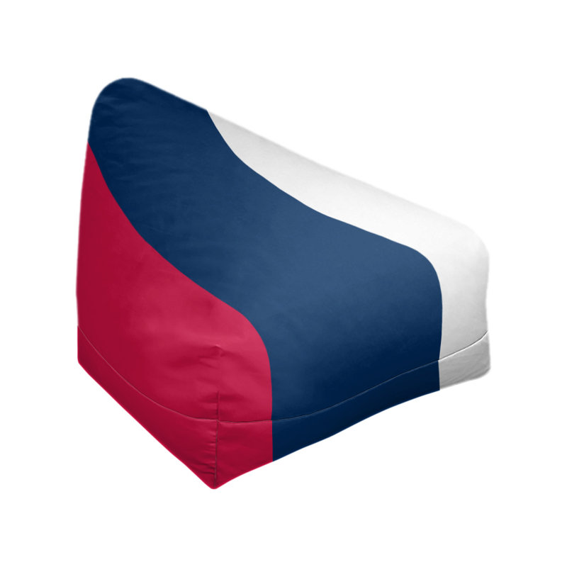 Bean Bag Cover, 30" H x 27" W x 2" D, Scarlet Red/Navy Blue/White
