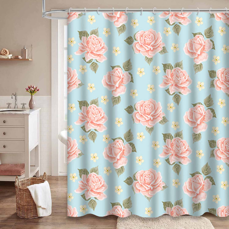 Rideau de douche imperméable avec 12 crochets, L 72 po x l 78 po