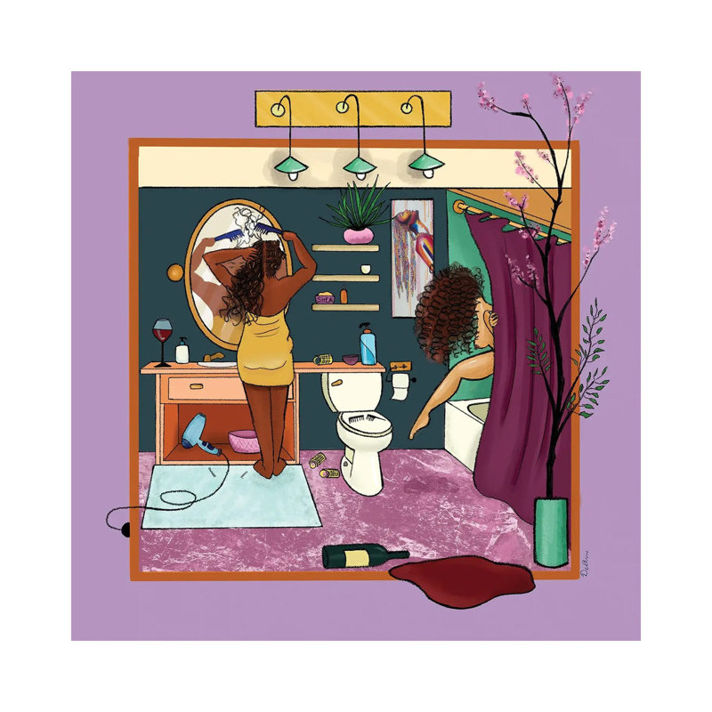 «Wash Day» par Deelashee Artistry - Toile tendue avec châssis sur toile, H 12 po x l 12 po x P 0,75 po