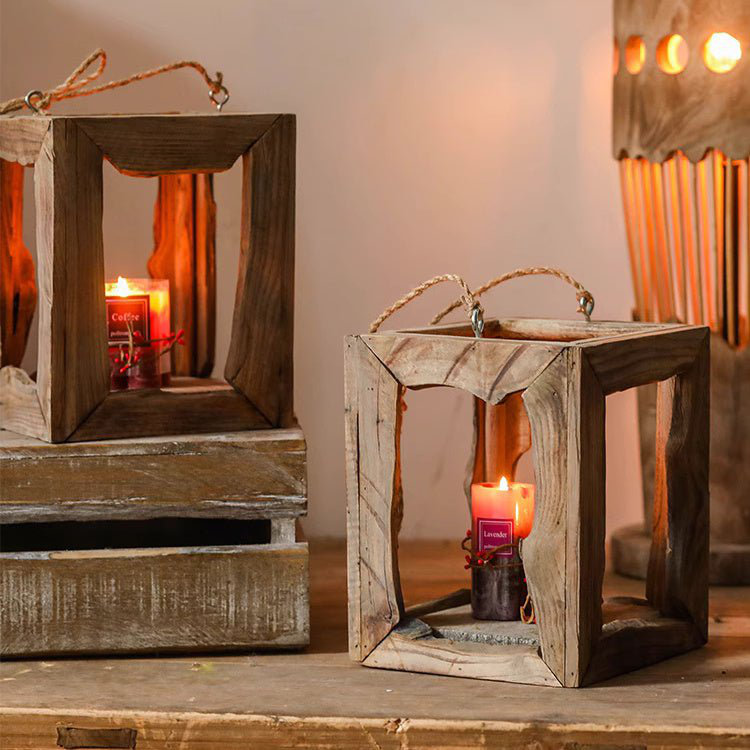 Lanterne en bois Farmhouse