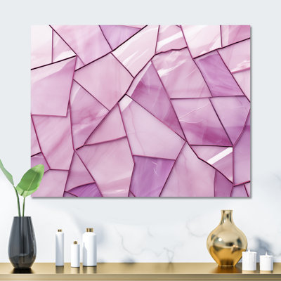«Rose Tranquil Reddition Collages - Collages abstraits, art mural en métal MT131684