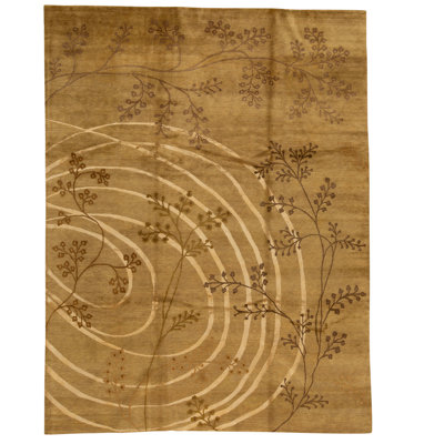 Tapis taupe noué à la main de haute qualité