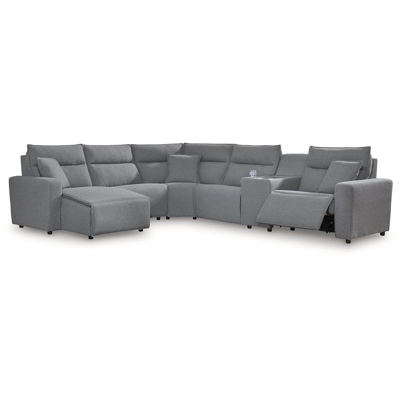 Depew 6-Piece Power Reclining Sectional With Chaise, Right Hand Facing
