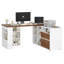 Bureau en L 61 po avec tiroirs de rangement, bureau d'ordinateur d'angle extensible Home Office