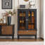 Vitrines en bois massif noir et verre