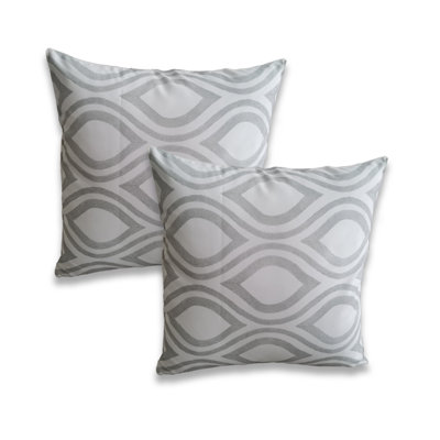 Housse de coussin à imprimé extérieur sur base blanche avec insertions