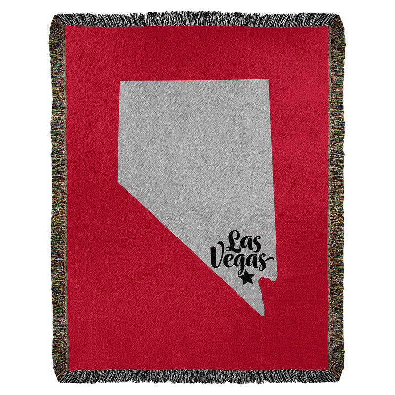 Jeté en coton tissé las vegas nevada, l 37 po x L 52 po, Rouge / Mauve
