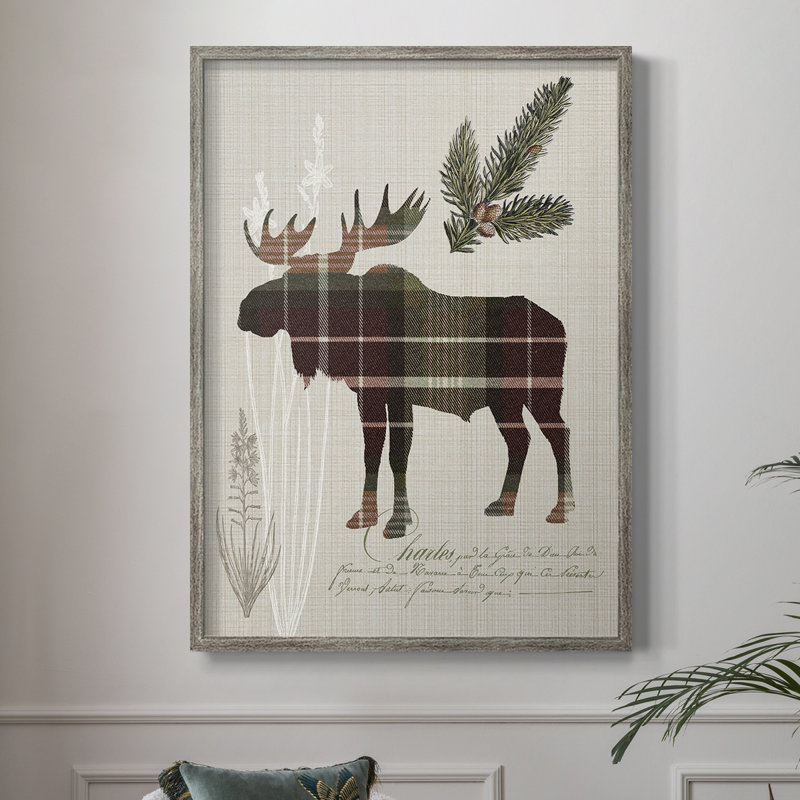 Impression encadrée Woodland Plaid II - bois massif, H 11 po x l 9 po