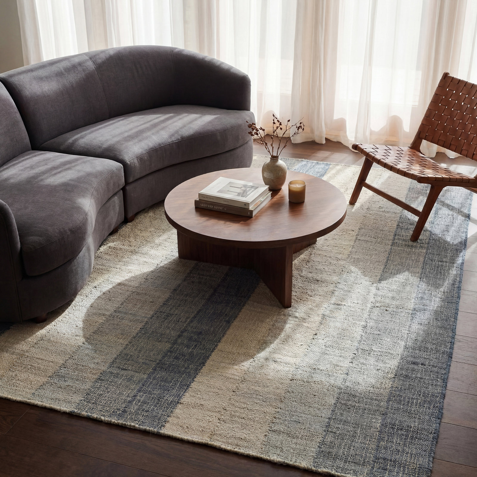 Tayo Hand-Woven Striped Jute Rug, Rectangle 9'6" x 13'6"