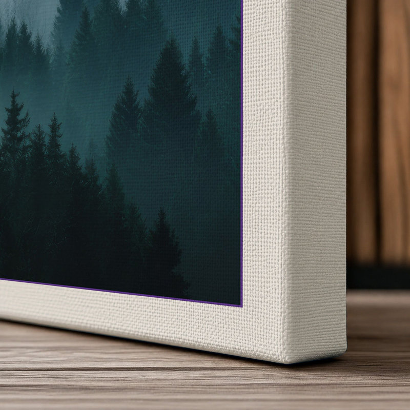 Quiet Northern Forest Scandinavian - Wrapped Canvas, 24x16 - 61.0 x 40.6 cm, Cream Border