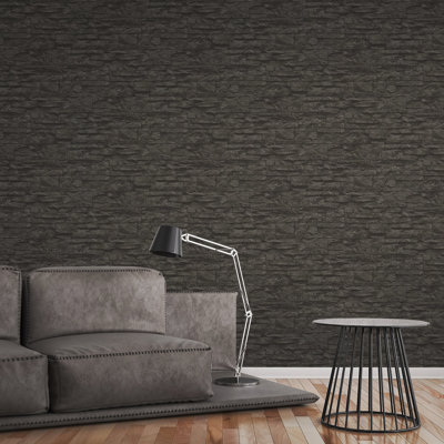 Bricks and More Collection Wide Granite Slabs Wallpaper Roll