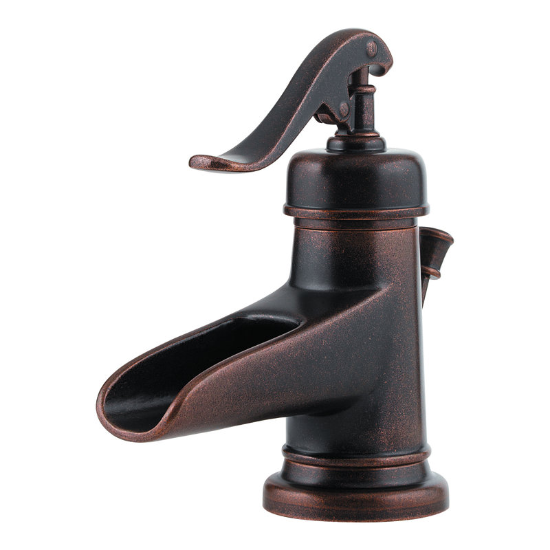Ashfield-Bath Single Hole Bathroom Faucet with Drain Assembly, Rustic Bronze