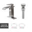 Robinet de salle de bain Waterfall pour lavabo monotrou, bonde escamotable avec trop-plein-112007822