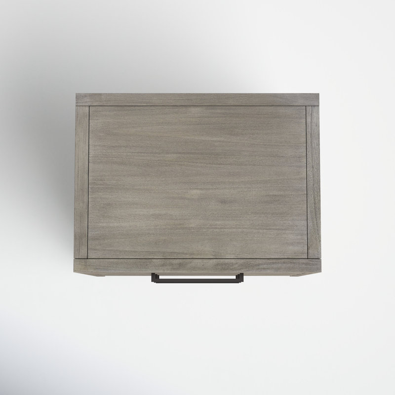 Ariella Light Grey Mahogany 3-Drawer Nightstand