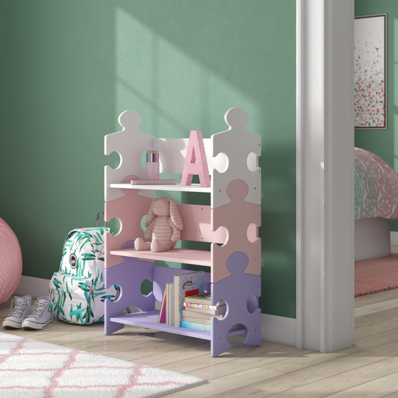 KidKraft Puzzle Bookshelf, Pastel