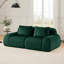  Canapé modulaire de 82 po en flanelle de style texturé «Boneless» avec assise profonde et repose-pieds, vert-1906213738