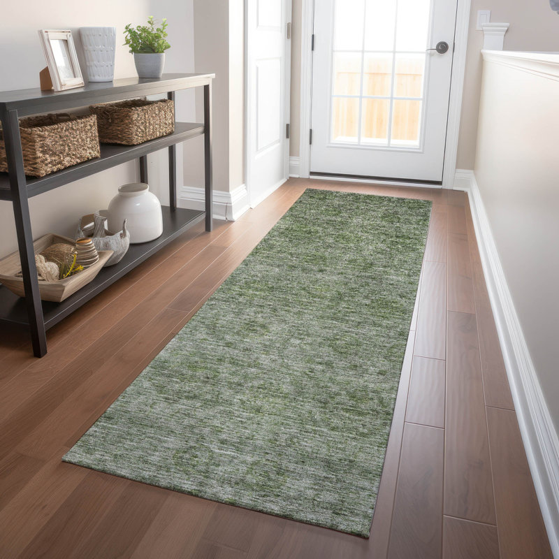 Tapis vert lavable intérieur / extérieur Glenra , 2'3" x 7'6"