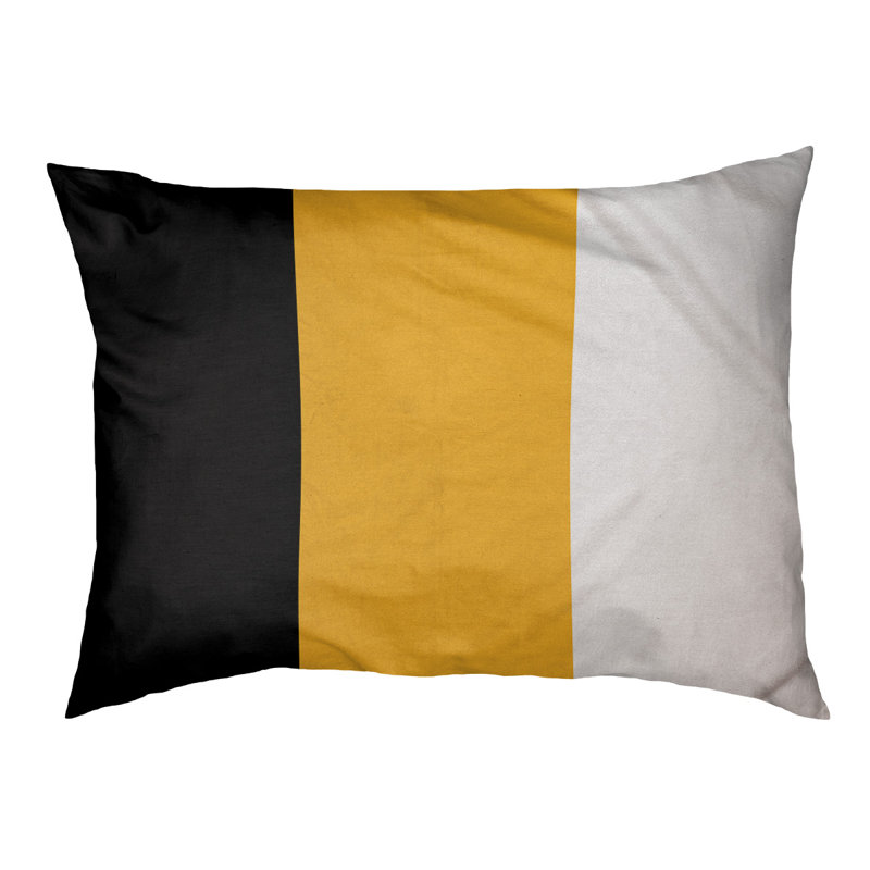 Coussin Pittsburgh, Noir / doré / blanc, Moyen (H 9,5 po x l 28 po x P 18 po)