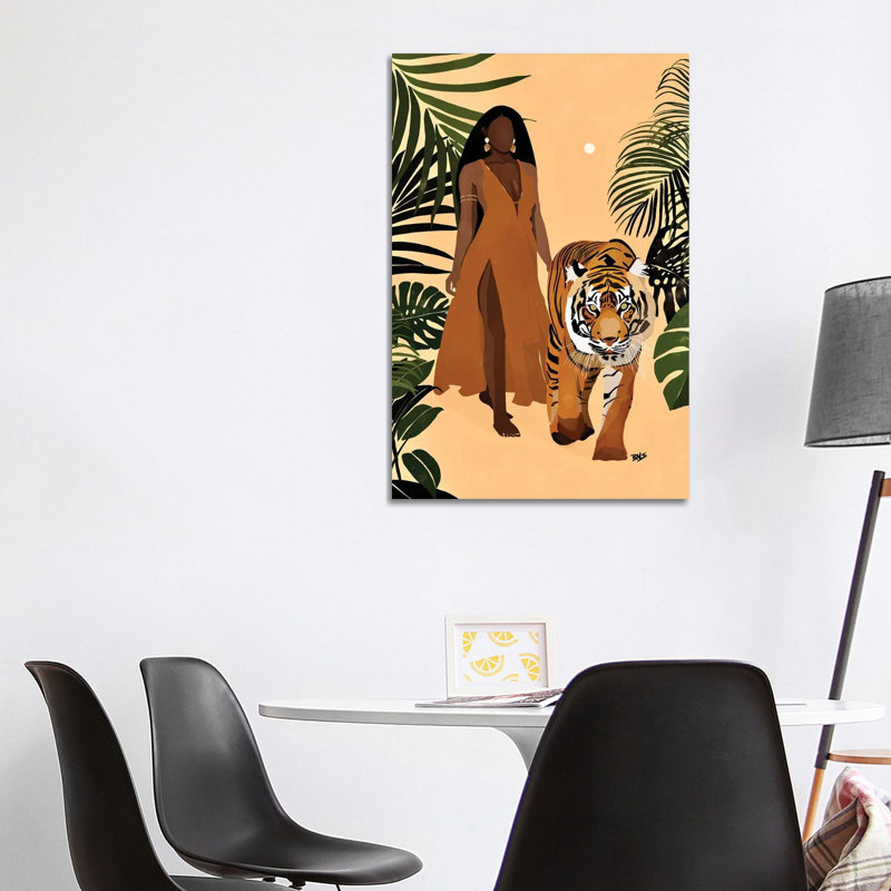 « Aliya » par Bria Nicole-impression d’art graphique, Pas de tapis, H 48 po x l 32 po x P 1,5 po, Toile tendue