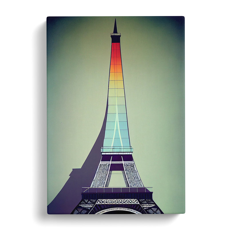 Modern Eiffel Tower - Wrapped Canvas, 50cm H x 35cm W x 3cm D