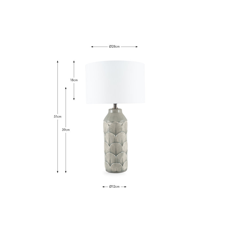 Bianca Table Lamp, Grey