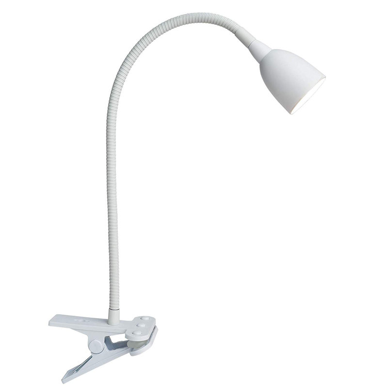 Lampe de bureau à pince flexible 22 po Liberty Hill, Blanc