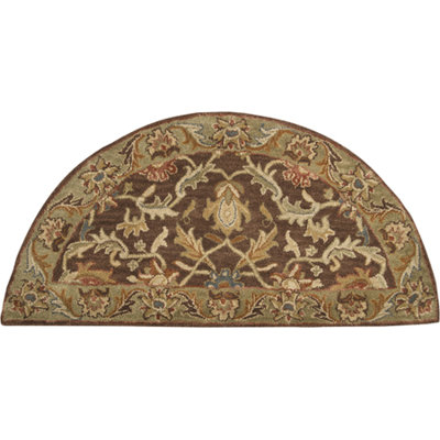 Tapis oriental brun foncé en laine touffeté à la main Waterston