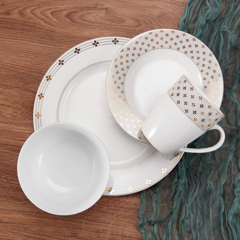 Service de table en porcelaine 32 pièces Modern Petals, service pour 8