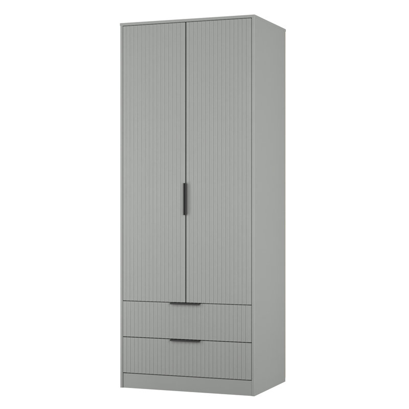 Takirra 2 Drawer Double Wardrobe, Grey