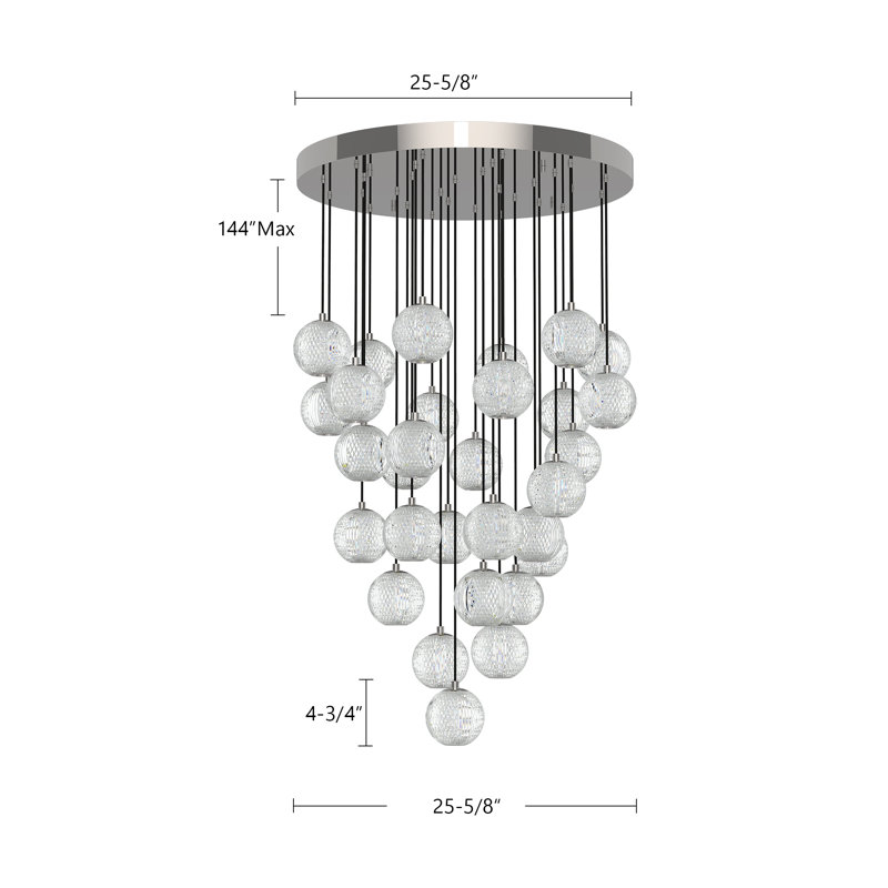 Marni 30 - Light LED Pendant, Polished Nickel