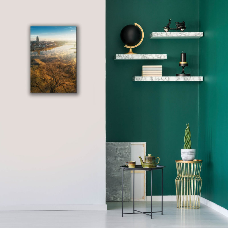 «Foggy Morning In Deventer 2» par Martin Podt, art mural sur toile, H 26 po x l 18 po