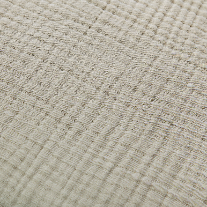 Ensemble d'édredon en coton, Édredon pour lit simple + 1 taie décorative stan, Sable