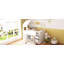 Lit mezzanine simple en bois avec bureau, tiroirs, armoires