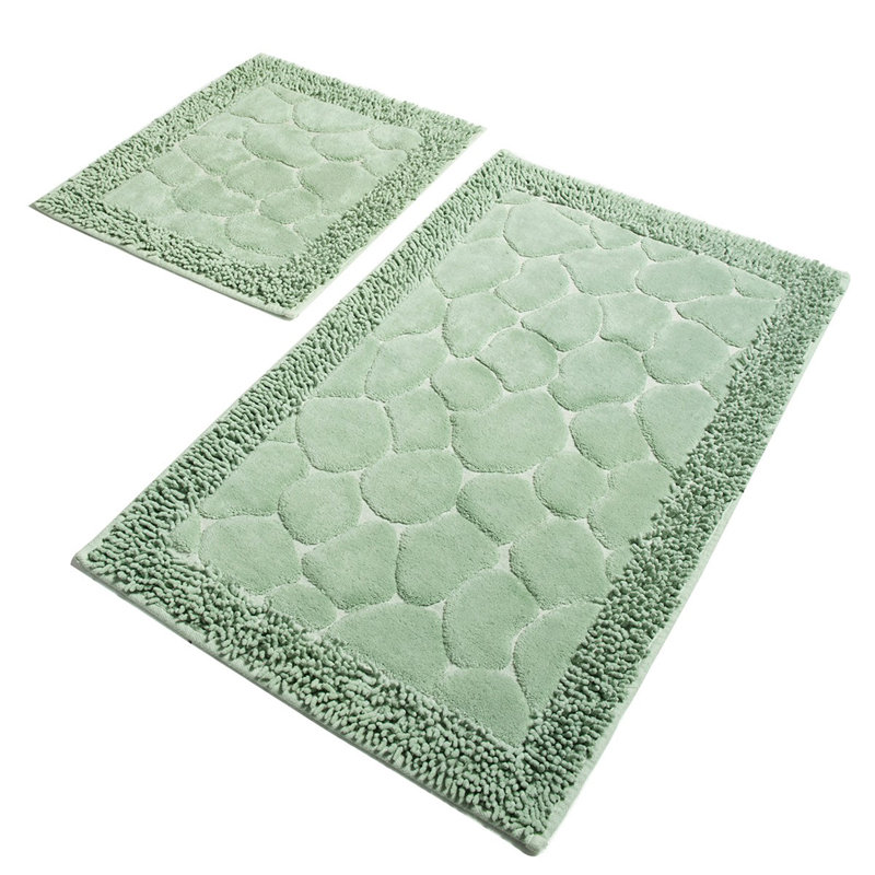 Groseiller 2 Piece Bath Rug Set, Mint
