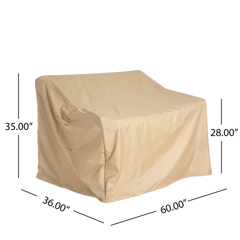  Shield Outdoor Loveseat Sofa Cover, Heavy Duty Waterproof, UV Resistant, Beige, Beige