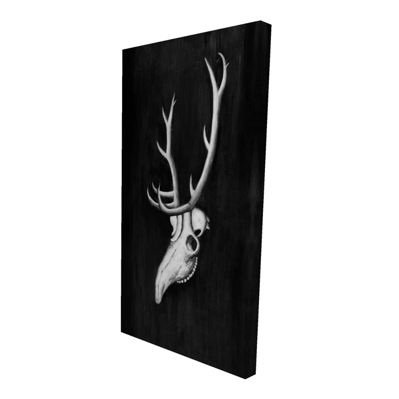 Crâne de cerf dans le noir - Toile avec animaux de bureau | Décoration intérieure