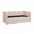 Daybed with Trundle No Box Spring Needed USB Port Adorable Wave Shaped Linen Fabric-560360427