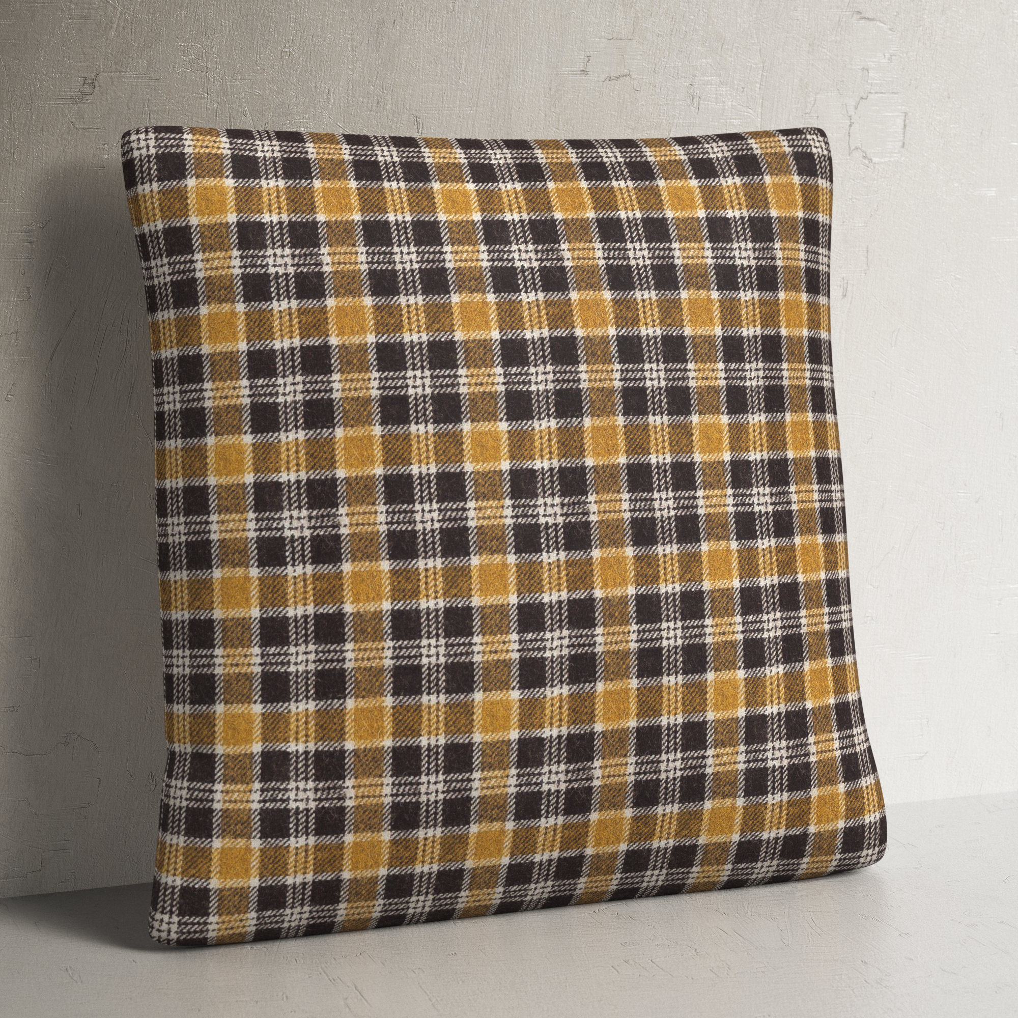 Waltman Plaid Throw Pillow, 22" x 22", Down