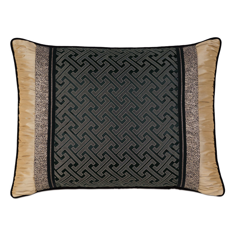 Roxanne Black/Brown Polyester Piece Sham, Standard