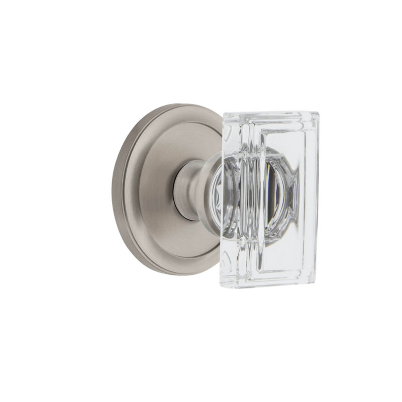 Rosette Grandeur avec bouton Carré, Nickel satiné