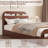 Twin Bed Frame with Storage Headboard, Solid Wood with Raised Footboard, Twin Size, Low Platform Design, Sturdy Slat Support, Natural Finish, Bedroom Use-35143900